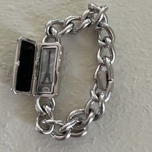 Last Weekend! Rare Monica Rich Kosann Onyx Sterling Silver Locket Bracelet Small
